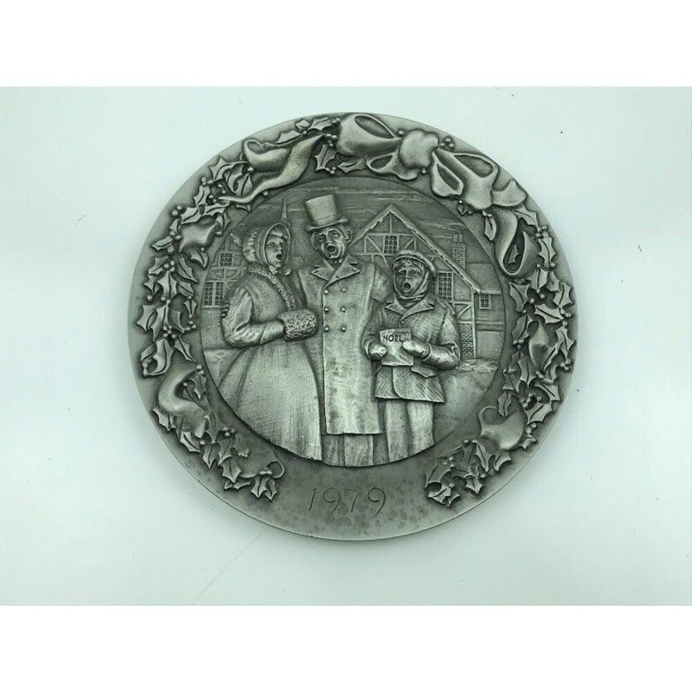 Vintage Schmid~ 6” Pewter Plate 222/6000~I Hear America Singing~ Christmas 1979